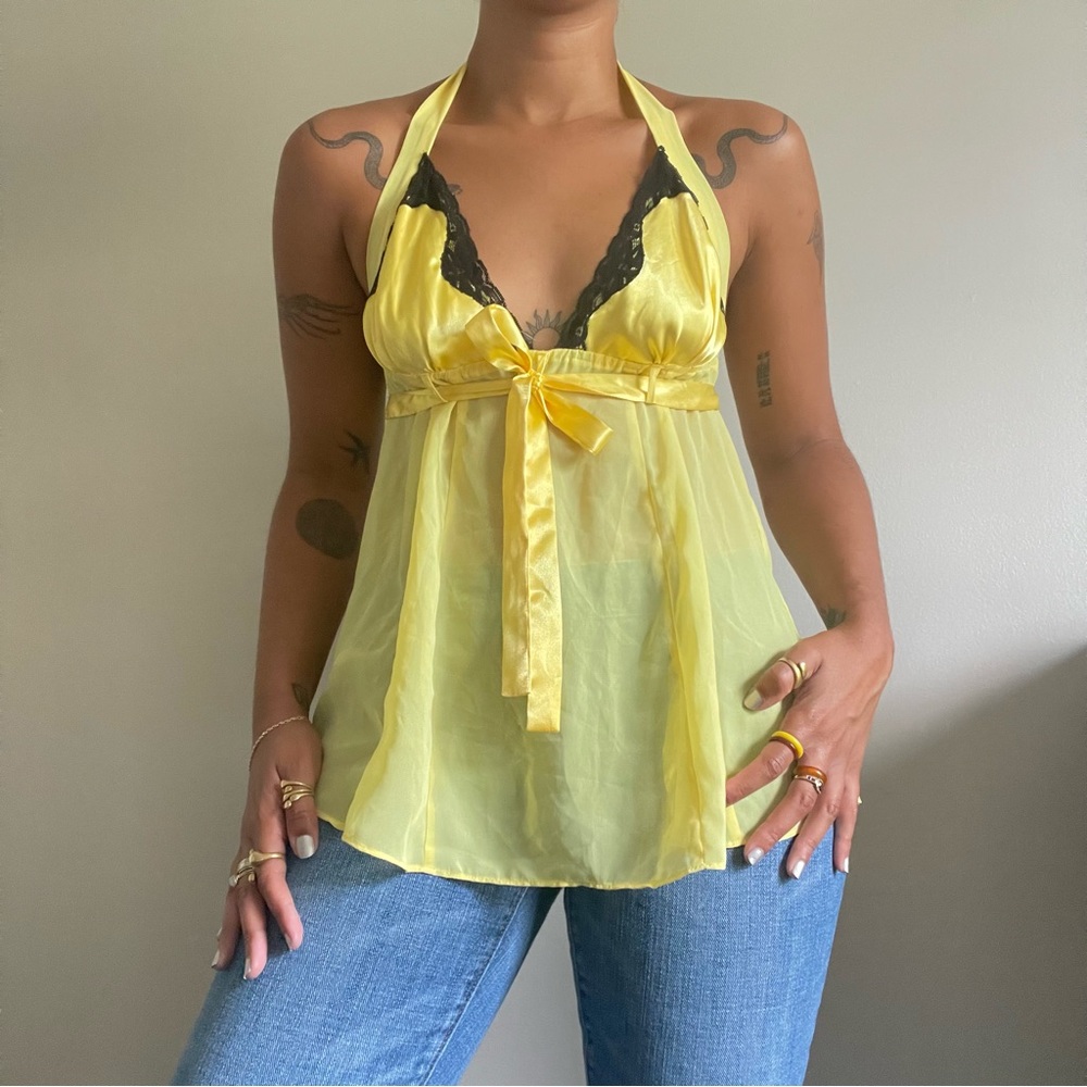 y2k Fredericks of Hollywood Babydoll Halter Top